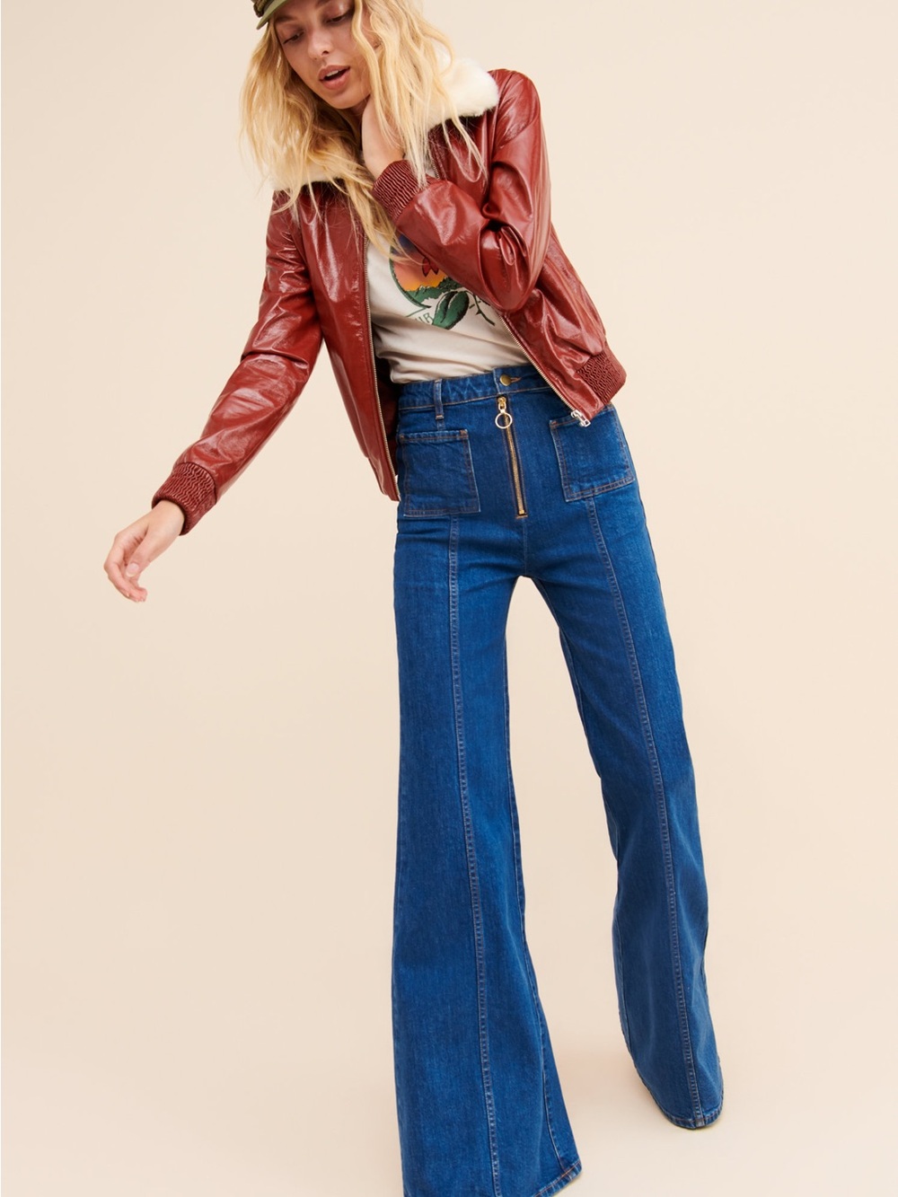 Stoned immaculate Bardot High Waisted Bells in Filmore Wash